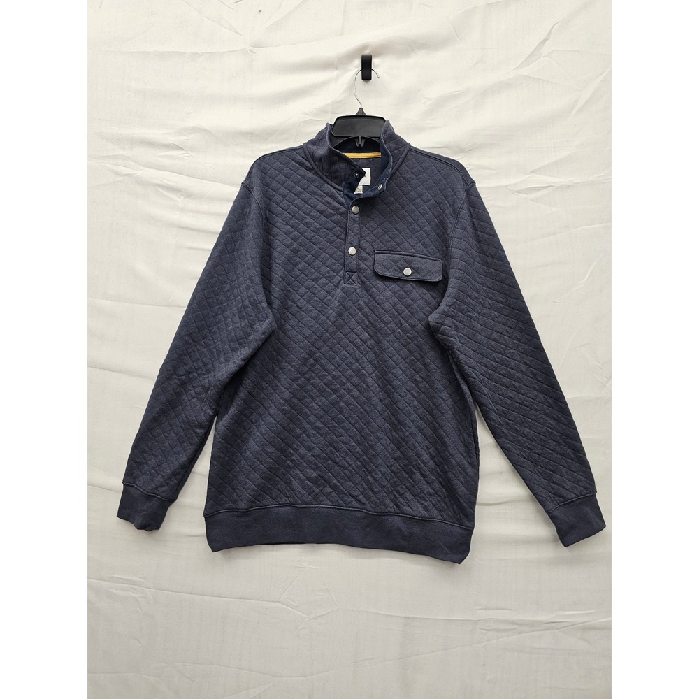 Goodfellow & Co Mens Quilted Pullover‎ Sweater Gray Cotton Blend Casual Size M